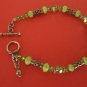 Green Turquoise Bracelet with Swarovski Crystal and Sterling Silver