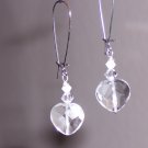 Bridal Heart Drop and Swarovski Crystal Earrings