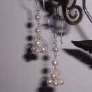 White Pearls and Sterling Silver Earrings