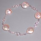 White Pearls and Swarovski Crystals Bracelet on Sterling Silver