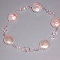 White Pearls and Swarovski Crystals Bracelet on Sterling Silver