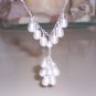 Cluster of White Pearls Necklace on Sterling Silver Chain