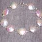 White Coin Pearl and Sterling Silver Bracelet