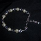White Pearls and Swarovski Crystal Bracelet