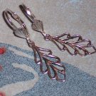 Filigree Leaf Branch Drop Earrings on Sterling Silver Lever Backs