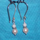 White Pearls and Swarovski Crystal Earrings on Sterling Silver