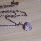 Crystal Clear Acorn Pendant on Antique Brass Chain