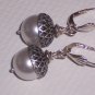 Acorn Earrings with White Pearls on Sterling SIlver