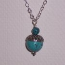 Turquoise Acorn Necklace on Sterling Silver Chain FREE SHIPPING TO THE U.S.