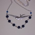 Flying Swallow Bird Necklace on Sterling Silver Chain