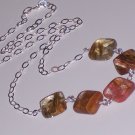 Tiger Cherry Quartz Necklace on Sterling Silver Chain