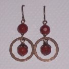 Red Jasper Circle of Life Dangle earrings Vintage Style