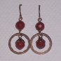 Red Jasper Circle of Life Dangle earrings Vintage Style