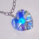 Swarovski Crystal Heart Deluxe Necklace on Sterling Silver Chain