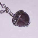 Silver Brass Acorn Pendant on a Sterling Silver Chain Necklace
