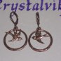 Brass Ox Sparrow Bird Hoop Earrings Vintage Style Bird Jewelry