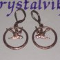 Brass Ox Sparrow Bird Hoop Earrings Vintage Style Bird Jewelry