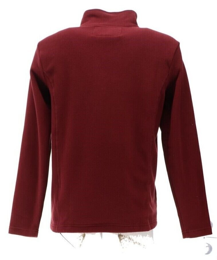 Lands' End Women's Quarter Zip Fleece Pullover Top BURGUNDY Red LARGE