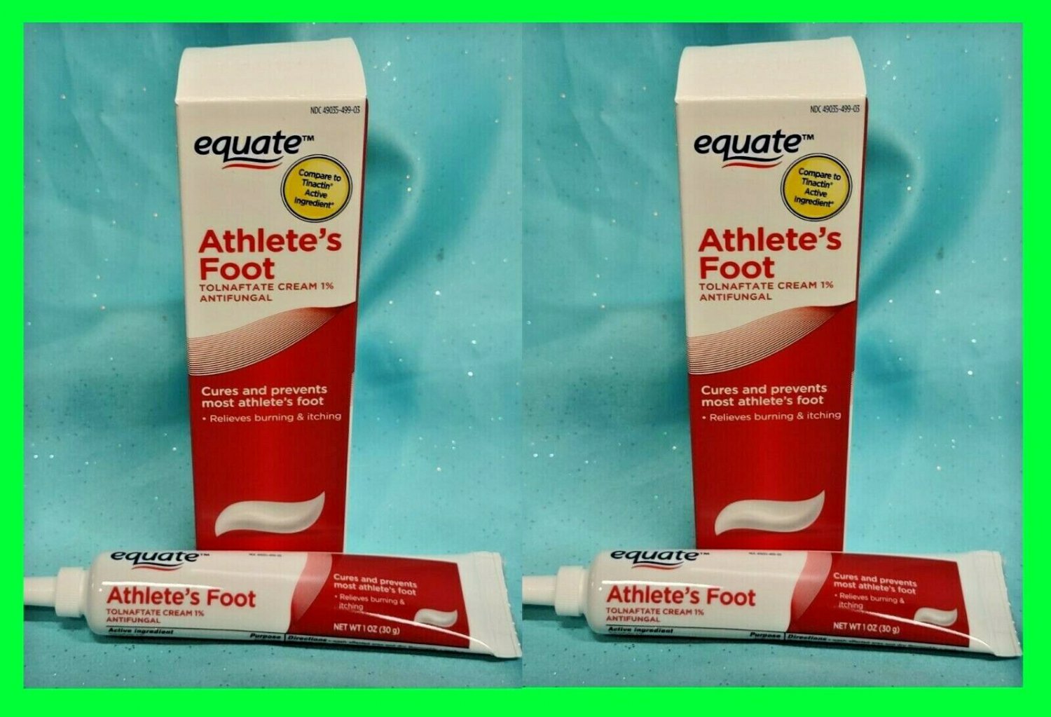 2 Equate ATHLETE'S FOOT Tolnaftate Cream 1 Antifungal Burning Itch