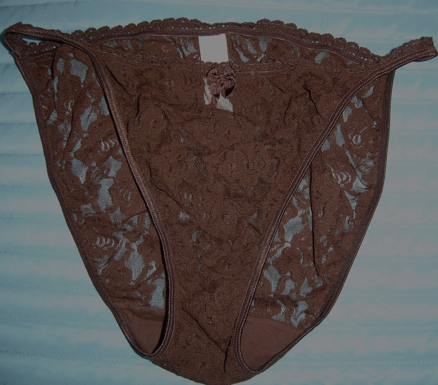 Vintage Secret Treasures Sheer Stretch Lace String Bikini Panties, Sz. 7