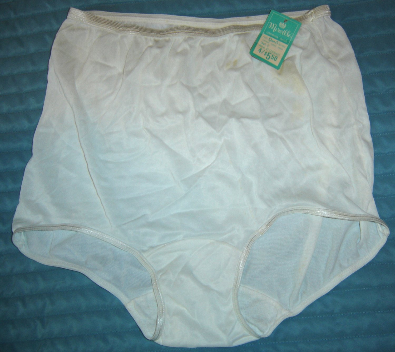 Vintage Merville Full Brief Spun Lo Acetate Pillowtab Panties Nwt Sz 7