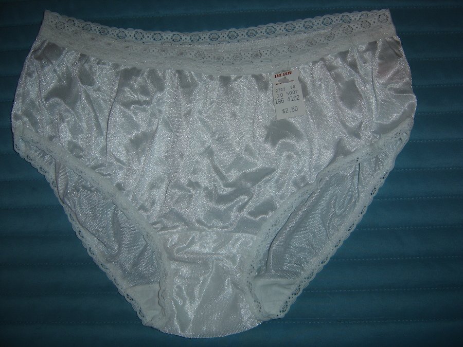Vintage Blush SILKY SOFT NYLON Panties, Stretch Lace Waistband, Sz. 7; NWT!