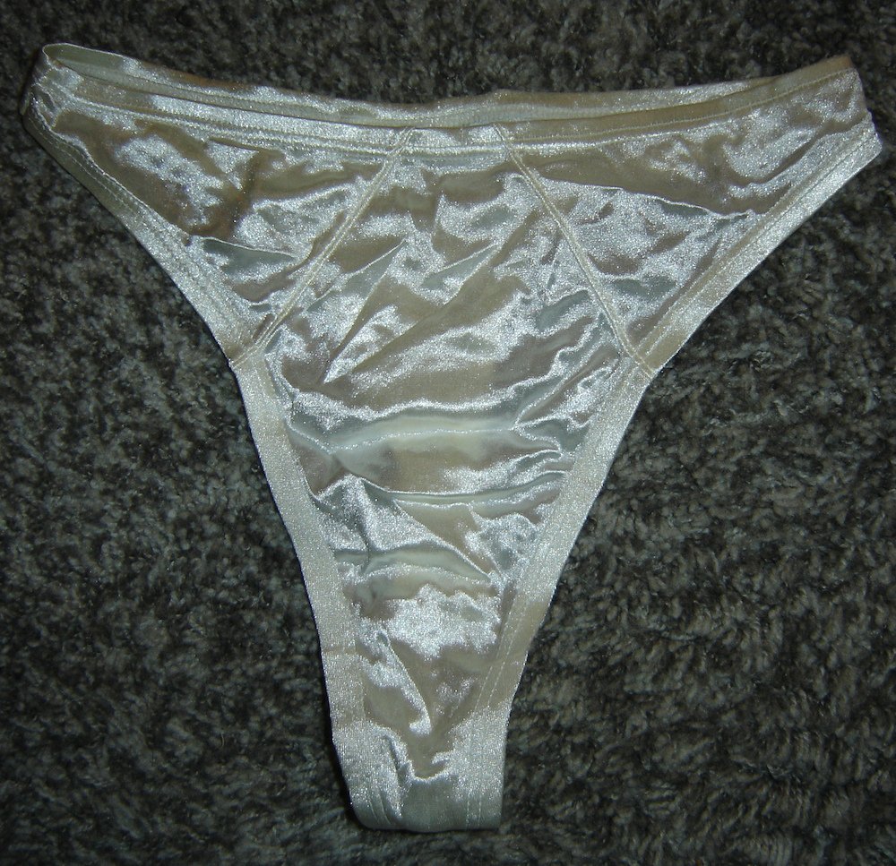 Vintage Gilligan & O'Malley Second Skin SHINY SATIN Thong Bikini Panties, M