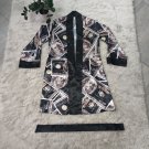 R412 Brown Big Money Design Silk/Satin Robe