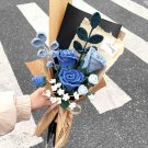 Haze Blue Indigo Rose Crochet Bouquet