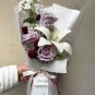 Pink Roses, Lilies And Red Crochet Bouquet
