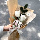 White & Pink Crochet Bouquet