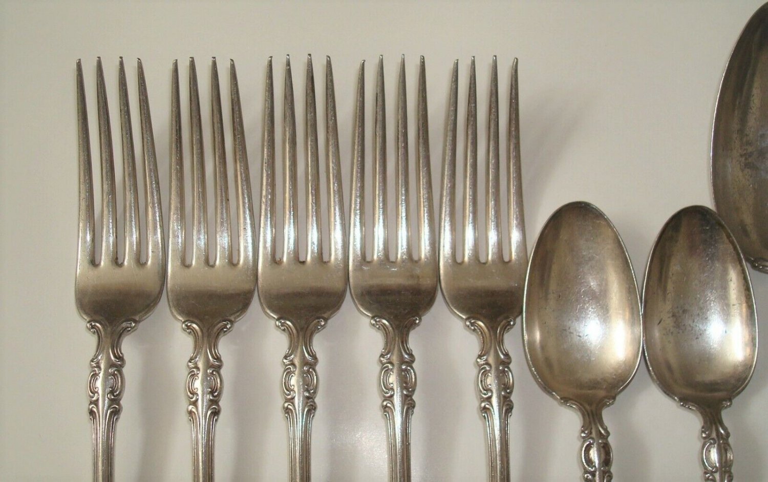 Antique 1835 R Wallace Silver Plate Spoon Fork Set A1 Flatware Utensils