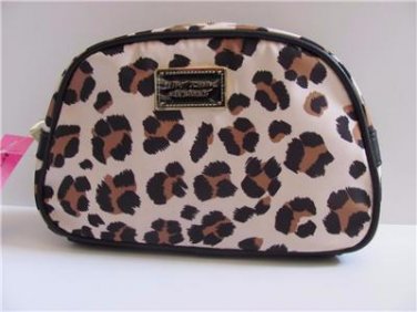 BETSEY JOHNSON LARGE LOAF COSMETIC BAG Leopard BM 18670 NEW WITH RETAIL TAG
