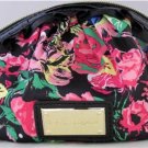 BETSEY JOHNSON SMALL COSMETIC BAG ~BLOOMING FLOWERS BLACK~ BM 97780 NWT