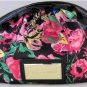 BETSEY JOHNSON SMALL COSMETIC BAG ~BLOOMING FLOWERS BLACK~ BM 97780 NWT