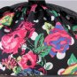 BETSEY JOHNSON SMALL COSMETIC BAG ~BLOOMING FLOWERS BLACK~ BM 97780 NWT