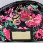 BETSEY JOHNSON SMALL COSMETIC BAG ~BLOOMING FLOWERS BLACK~ BM 97780 NWT