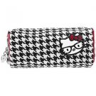 HELLO KITTY HOUNDSTOOTH HEAD OF THE CLASS PENCIL BAG COSMETIC CASE BRUSH HOLDER