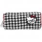 HELLO KITTY HOUNDSTOOTH HEAD OF THE CLASS PENCIL BAG COSMETIC CASE BRUSH HOLDER