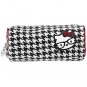 HELLO KITTY HOUNDSTOOTH HEAD OF THE CLASS PENCIL BAG COSMETIC CASE BRUSH HOLDER