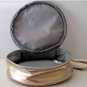 SILVER ROSE ROUND ZIPPERED COSMETIC BAG 7 X 2
