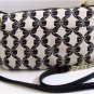 BETSEY JOHNSON E/W MINI CROSSBODY MULTI BM17035, BLACK & CREAM BOWS BLACK BOW