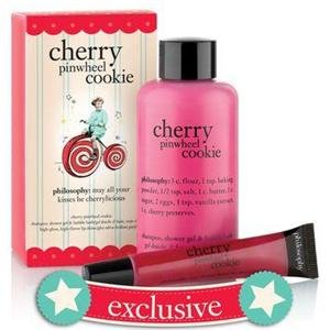 PHILOSOPHY CHERRY PINWHEEL COOKIE HOLIDAY SET 4 OZ SHOWER GEL & 0.4 OZ LIP GLOSS