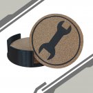Team Fortress 2 Laser Engraved Cork Drink Coasters With Holder - Engineer Class Symbol