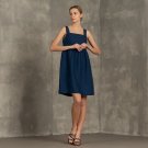 Bianca Blue Linen Pinafore Mini Dress