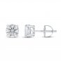 White Gold Round Cut 2CT Moissanite 14K  Screw-back Stud Earrings