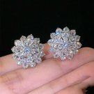 Beautiful Stud Earrings Women Silver Plated Jewelry Cubic Zircon