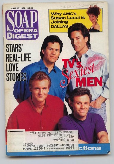 Soap Opera Digest Magazine 6 26 90 TV's Sexiest Men A Martinez Drake Hogestyn T Rogers D Davidson