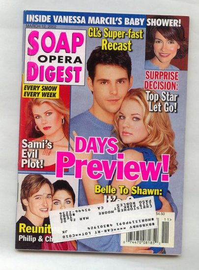 Soap Opera Digest Magazine 3 12 2002 Ken Johnson Nadia Bjorlin