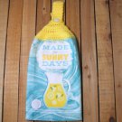 Yellow Crochet Top and Button Made For Sunny Days Summer Kitchen Hand Towel (0211)